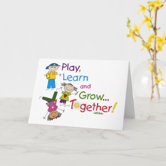 VEEL PLEZIER OP UW "1E DAG VAN KINDERTUIN" KAART (Gele Bloem)