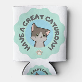 Veel plezier op zaterdag! Cartooneske Blauwe Groen Blikjeskoeler