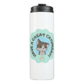 Veel plezier op zaterdag! Cartooneske Blauwe Groen Thermosbeker (Voorkant)