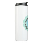 Veel plezier op zaterdag! Cartooneske Blauwe Groen Thermosbeker (Gedraaid links)