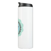 Veel plezier op zaterdag! Cartooneske Blauwe Groen Thermosbeker (Geroteerd rechts)