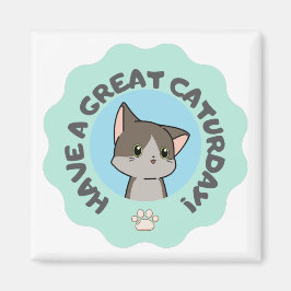 Veel plezier op zaterdag! Mangalike blauwe groene Magneet