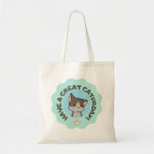 Veel plezier op zaterdag! Mangalike blauwe groene Tote Bag (Voorkant)