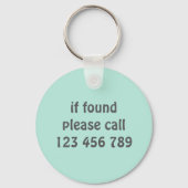 Veel plezier op zaterdag! Turquoise aangepaste kat Sleutelhanger (Achterkant)