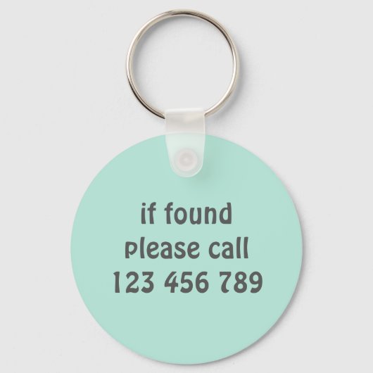 Veel plezier op zaterdag! Turquoise aangepaste kat Sleutelhanger (Achterkant)