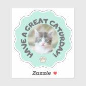 Veel plezier op zaterdag! Turquoise aangepaste kat Sticker (Vel)