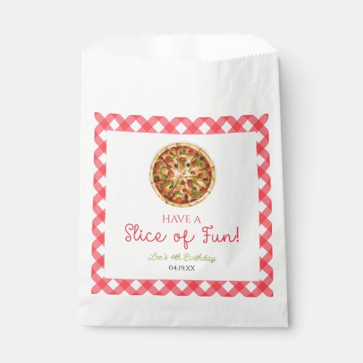 Veel plezier! Pizza Verjaardagsfeestje Bedankzakje (Voorkant)