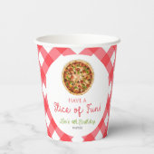 Veel plezier! Pizza Verjaardagsfeestje Papieren Bekers (Achterkant)
