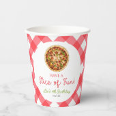 Veel plezier! Pizza Verjaardagsfeestje Papieren Bekers (Voorkant)