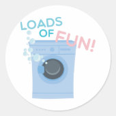 Veel plezier ronde sticker (Voorkant)