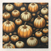 Veel pompoenen glazen onderzetter (Voorkant)