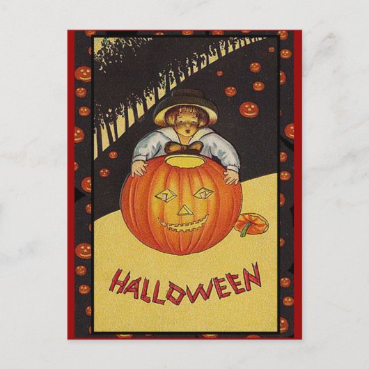 Veel pompoenen  Halloween Art-kaarten Briefkaart (Voorkant)