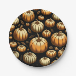 Veel pompoenen papieren bordje