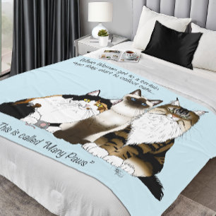 Veel poten Grappige overgang Cat Lady Humor Blauw Fleece Deken