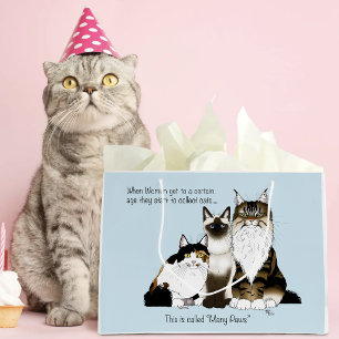 Veel poten grappige overgang Cat Lady Humor Blauw Groot Cadeauzakje