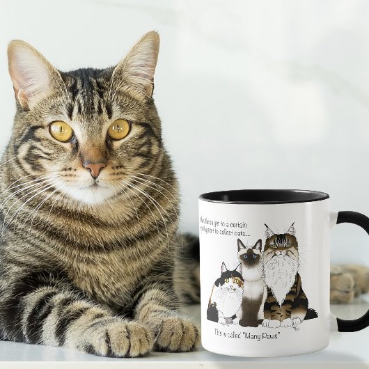 Veel poten grappige overgang Cat Lady Humor Blauw Mok