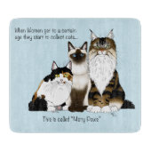 Veel poten grappige overgang Cat Lady Humor Blauw Snijplank (Voorkant)