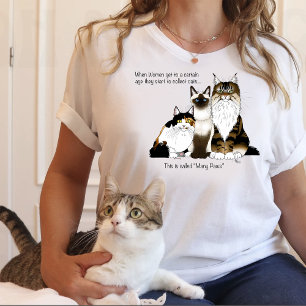 Veel poten grappige overgang Cat Lady Humor Blauw Tri-Blend Shirt
