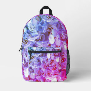 Veel prachtige bladen van roos bedrukte rugzak