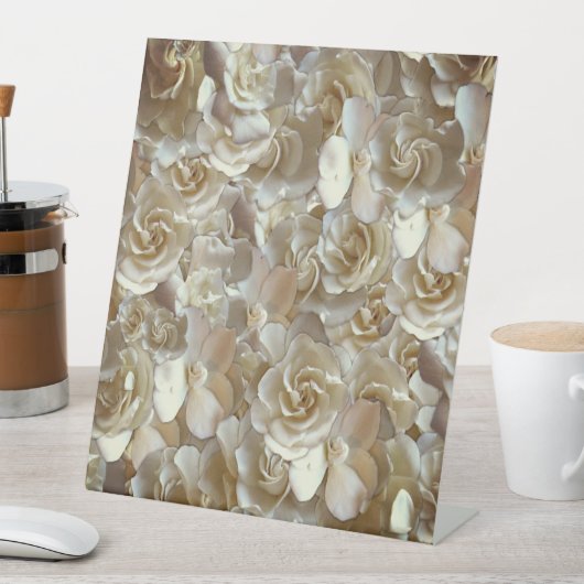 Veel prachtige bladen van roos reclamebord met voetstuk (Insitu)