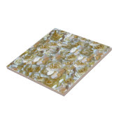 Veel prachtige bladen van roos tegeltje (Zijkant)