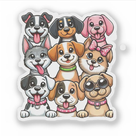 Veel Puppies Sticker (Voorkant)