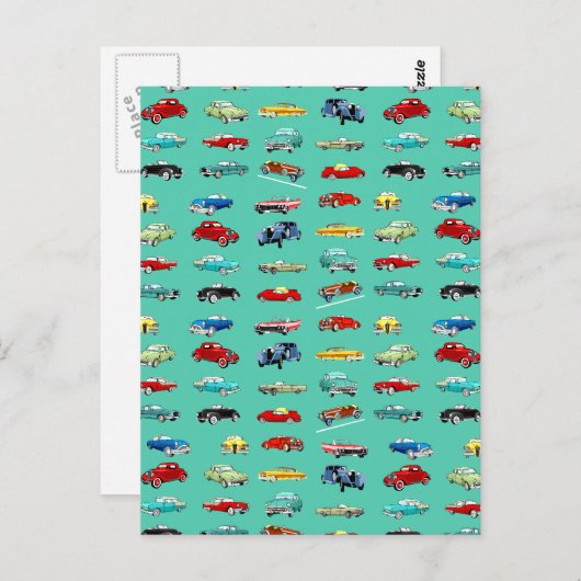 Veel Retro-auto's Briefkaart (Voorkant / Achterkant)