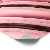 Veel rijen met roze Franse macarons Poster (Hoek)