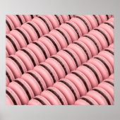 Veel rijen met roze Franse macarons Poster (Voorkant)