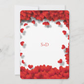 Veel rode harten Valentijnse huwelijksdag Kaart (Achterkant)