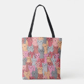 Veel rode katten ontwerpen Canvas tas (Achterkant)