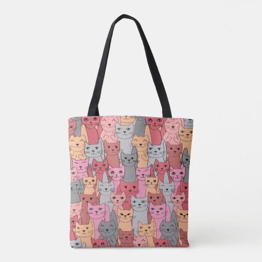 Veel rode katten ontwerpen Canvas tas (Achterkant)