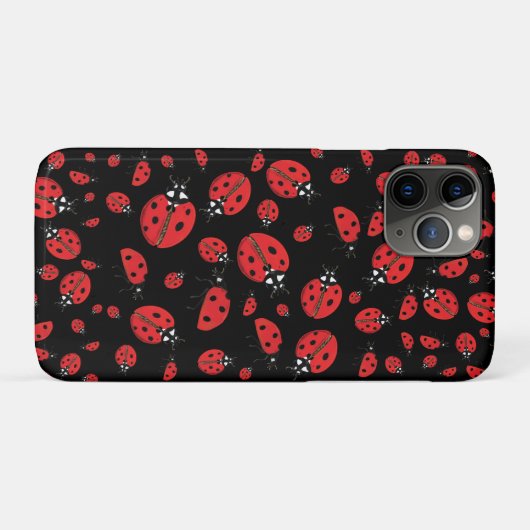 Veel rode lieveheersbeestjes Lucky Pattern Green Case-Mate iPhone Case (Achterkant (horizontaal))