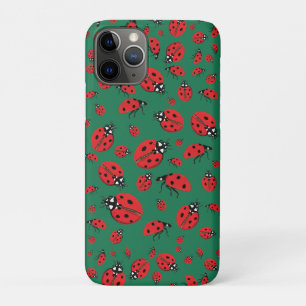 Veel rode lieveheersbeestjes Lucky Pattern Green Case-Mate iPhone Case