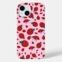Veel rode lieveheersbeestjes Lucky Pattern Pastel