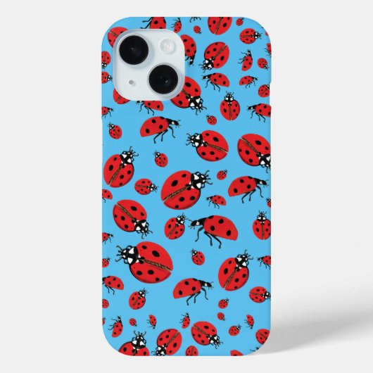 Veel rode lieveheersbeestjes Lucky Pattern Sky Blu Case-Mate iPhone Case (Achterkant)