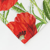 Veel rode papavers fleece deken (Hoek)