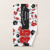 Veel rood zwart team kleuren voetballen handdoek (Handdoek)