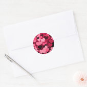 Veel roze harten, Schattige liefdespatroon Ronde Sticker (Envelop)