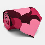 Veel roze harten, Schattige liefdespatroon Stropdas (Opgerold)