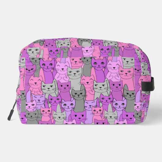 Veel Roze Katten Ontwerp Dopp Kit Bag Toilettasje (Achterkant)
