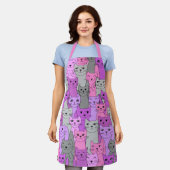 Veel roze katten ontwerpen schort (Gedragen)