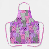 Veel roze katten ontwerpen schort (Voorkant)