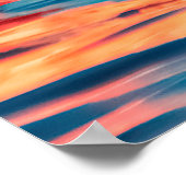 Veel roze koraal mooie wilde flamingos in blauw l poster (Hoek)