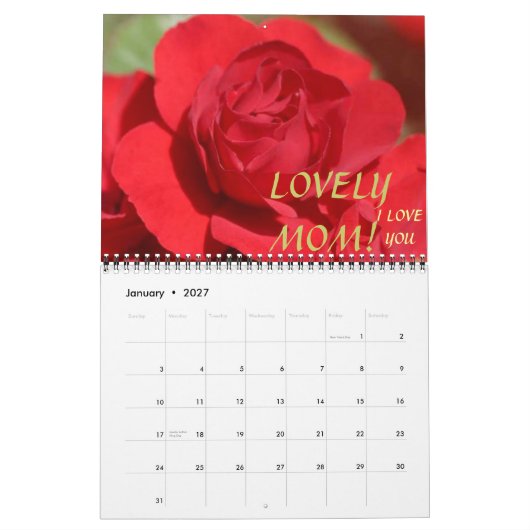 VEEL ROZEN! Agenda Kalender (Jan 2027)