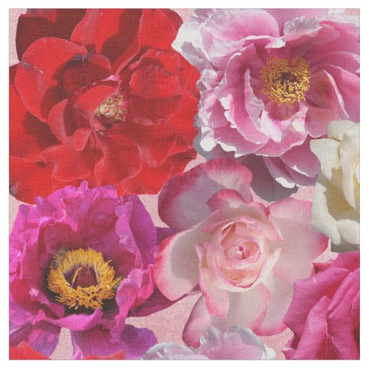 Veel rozen printen stof (Close Up)