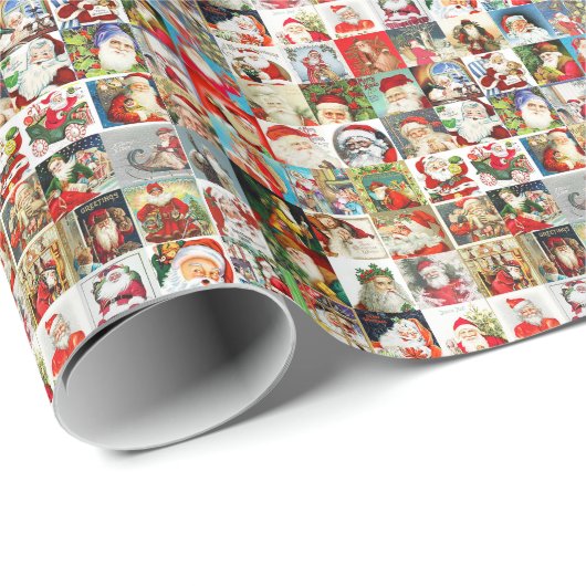 Veel Santas Cadeaupapier (Rol Hoek)