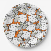 Veel schapen papieren bordje (Voorkant)