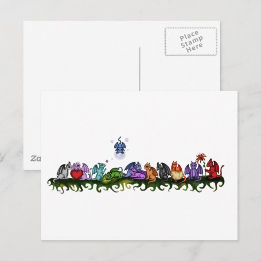 Veel schattige Dragons Briefkaart (Voorkant / Achterkant)