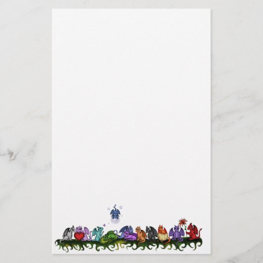 Veel schattige Dragons Briefpapier (Voorkant)